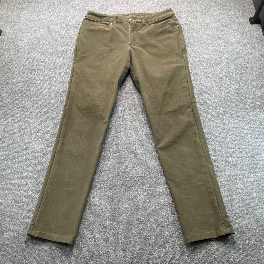 Lululemon ABC Pants Men 31 Olive Green Slim Fit Five Pocket